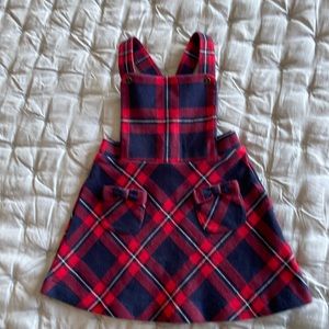 Brand new with tags- Janie and Jack plaid jumper dress. 12-18 months